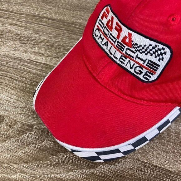 Fara Porsche Challenge 2018 Racing Hat Red Strapback Embroidered Cap Unisex - Picture 5 of 14